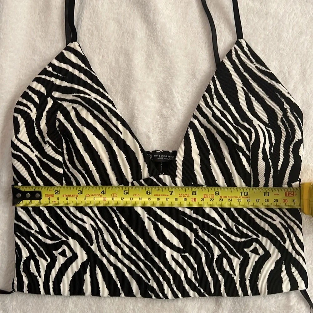 Zara Zebra Print crop Top Bralette with adjustable straps - Small - Picture 10 of 15